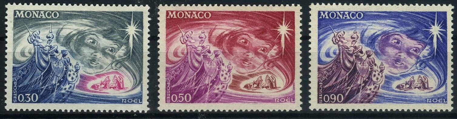 Koleksiyon Pulları,1972 Noel Konulu 3 Pul Damgasız,J.Stamps-143