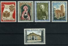 Koleksiyon Pulları, Monaco 5 Pulluk Damgasız Seri, J.Stamps-147