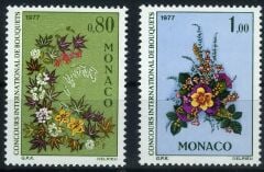 Koleksiyon Pulları,1977 Uluslararası Çiçek Yarışması,2 Pul Tam Seri,J.Stamps-153