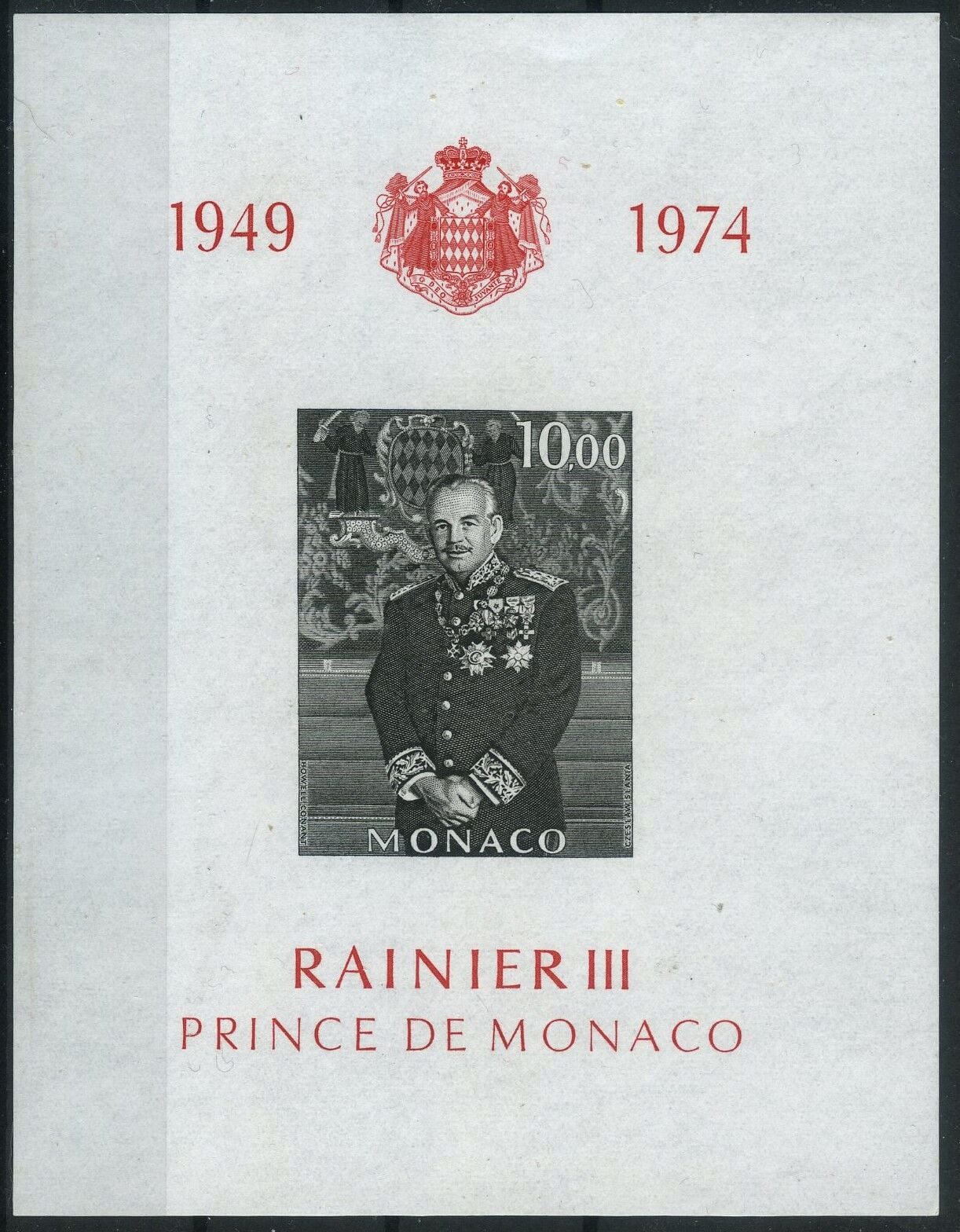 Koleksiyon Pulları,1974 MONAKO Ranieier III Özel Blok,J.Stamps-161