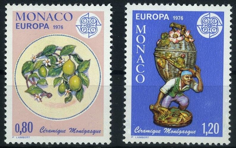 Koleksiyon Pulları,1976 Europa CEPT Monako,Damgasız 2 Pul,J.Stamps-164