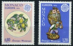 Koleksiyon Pulları,1976 Europa CEPT Monako,Damgasız 2 Pul,J.Stamps-164