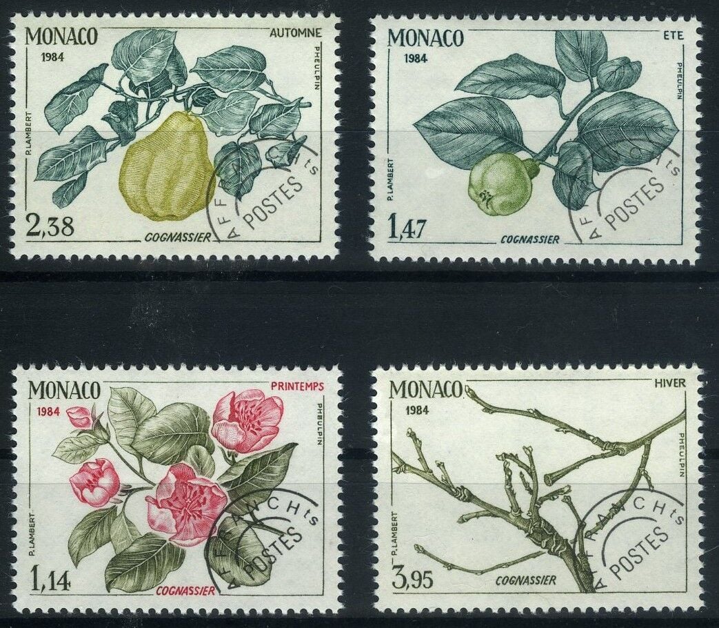 Koleksiyon Pulları,1984 Meyve Çiçek Konulu 4 Pul,Damgasız Tam Seri,J.Stamps-165