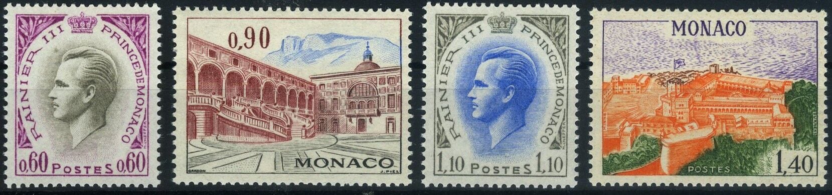 Koleksiyon Pulları,1971 MONAKO 4 Pulluk Damgasız Tam Seri,J.Stamps-168