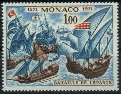 Koleksiyon pulları,1972 İnebahtı Deniz Savaşı,Damgasız Tek Pul,J.Stamps-173