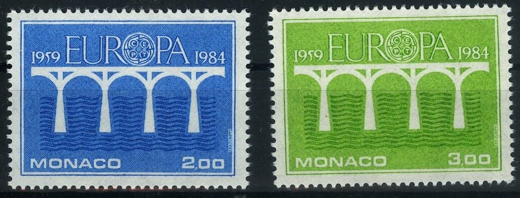 Koleksiyon Pulları,1984 MONACO Europa CEPT,Damgasız Tam seri,J.Stamps-174
