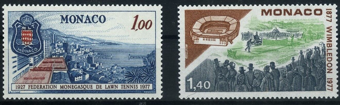 Koleksiyon Pulları,1977 MONAKO,Tenis Konulu 2 Pulluk Seri,J.Stamps-176