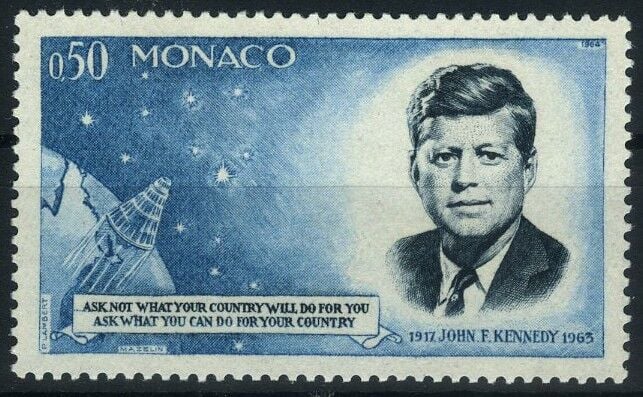 Koleksiyon Pulları,1964 Monako,Kennedy Konulu Tek Pul,J.Stamps-182