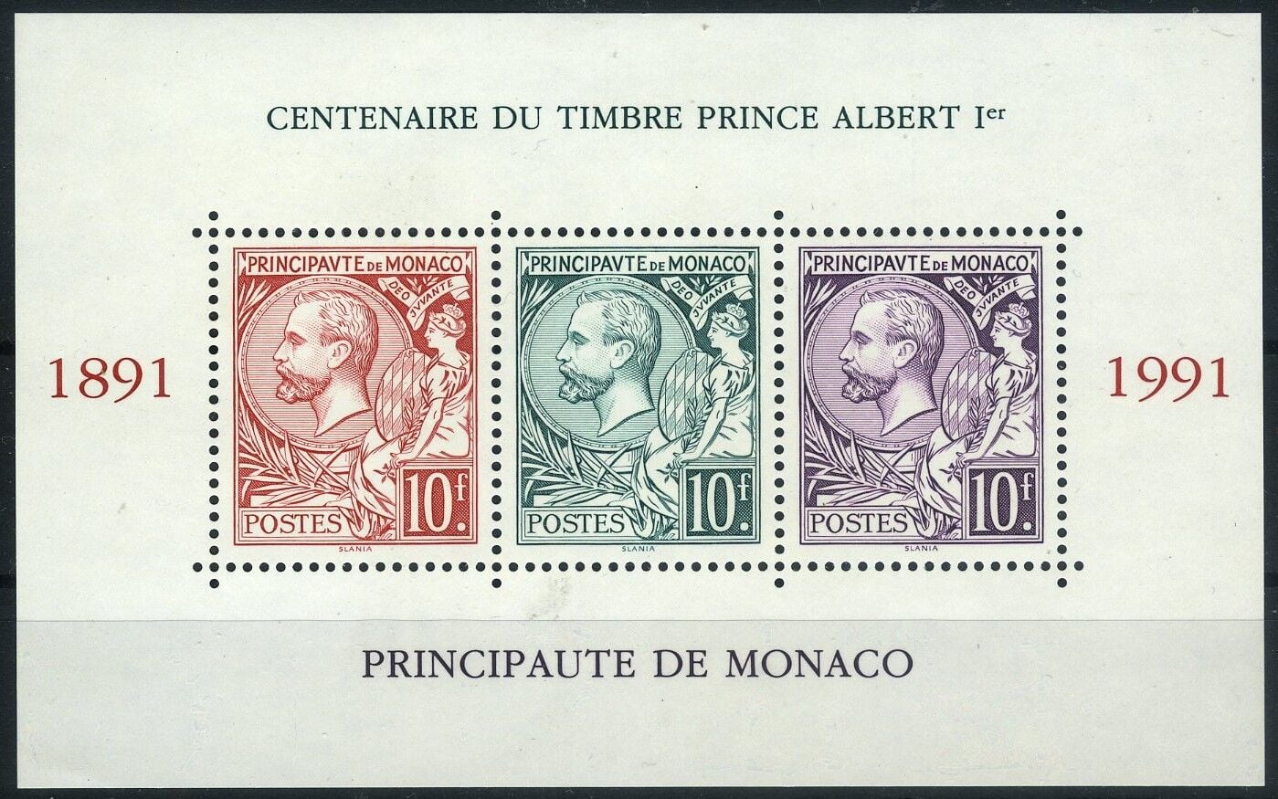 Koleksiyon Pulları,1991 I:Emisyon Monako Pulu'nun 100.Yılı,J.Stamps-190