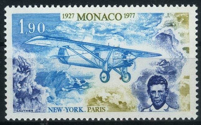 Koleksiyon Pulları,1977 İlk Atlantik Uçuşu,New York-Paris,J.Stamps-197