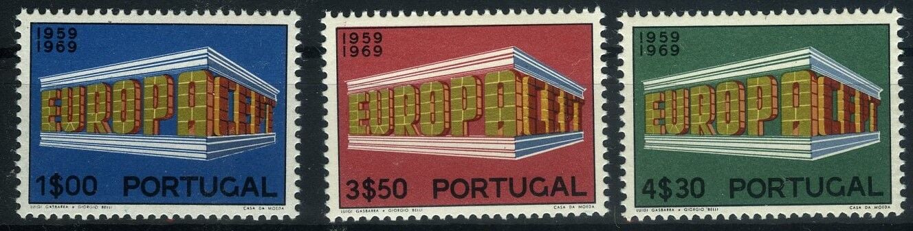 Koleksiyon Pulları,1969 Europa CEPT Portekiz,3 Pul Damgasız,E.CEPT-1