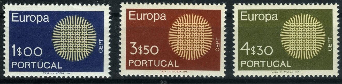 Koleksiyon Pulları,1970 Portekiz,Europa CEPT 3 pulluk Damgasız Seri,ECEPT2