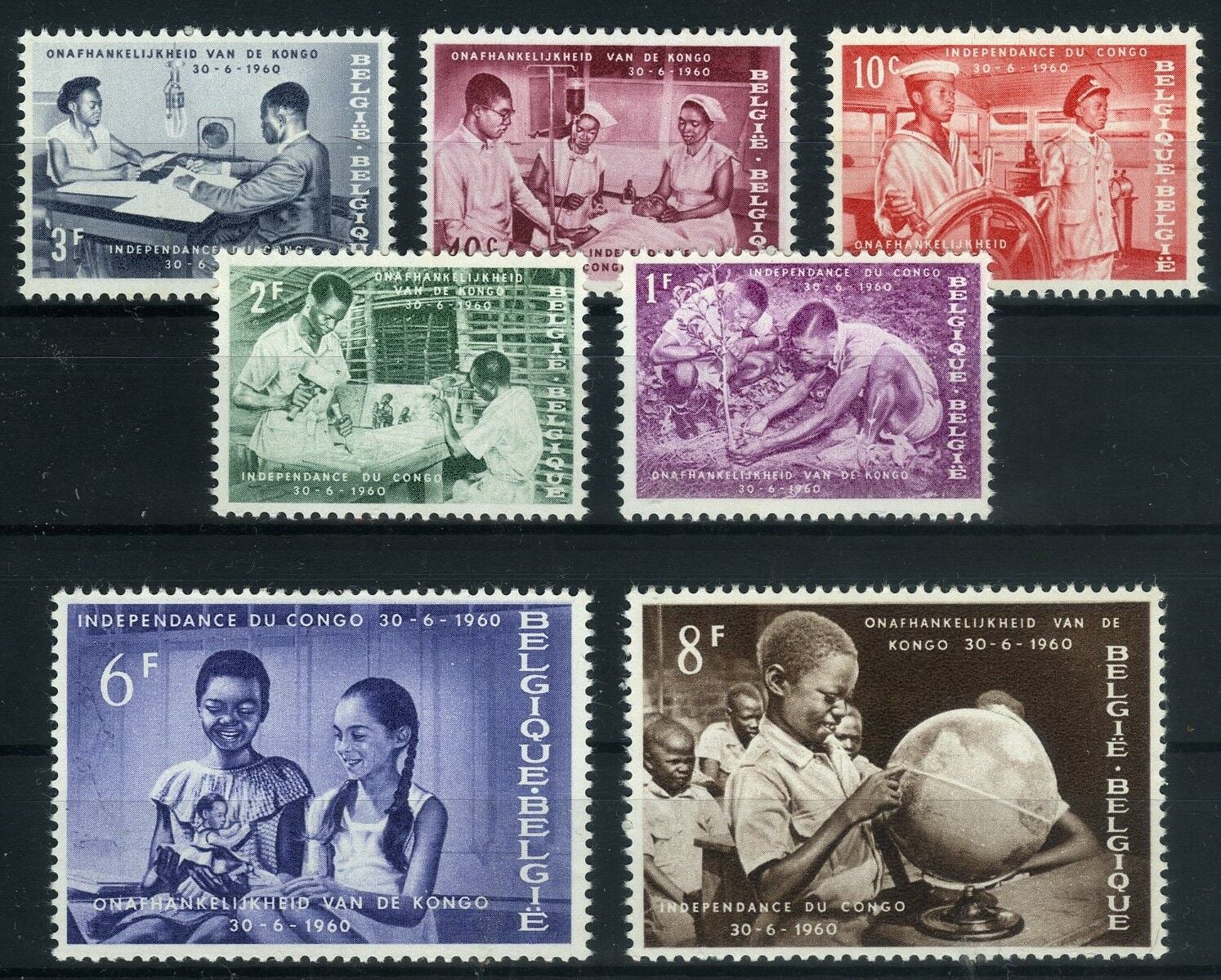 Koleksiyon Pulları,1960 Belçika,Kongo Serisi,Bel-3