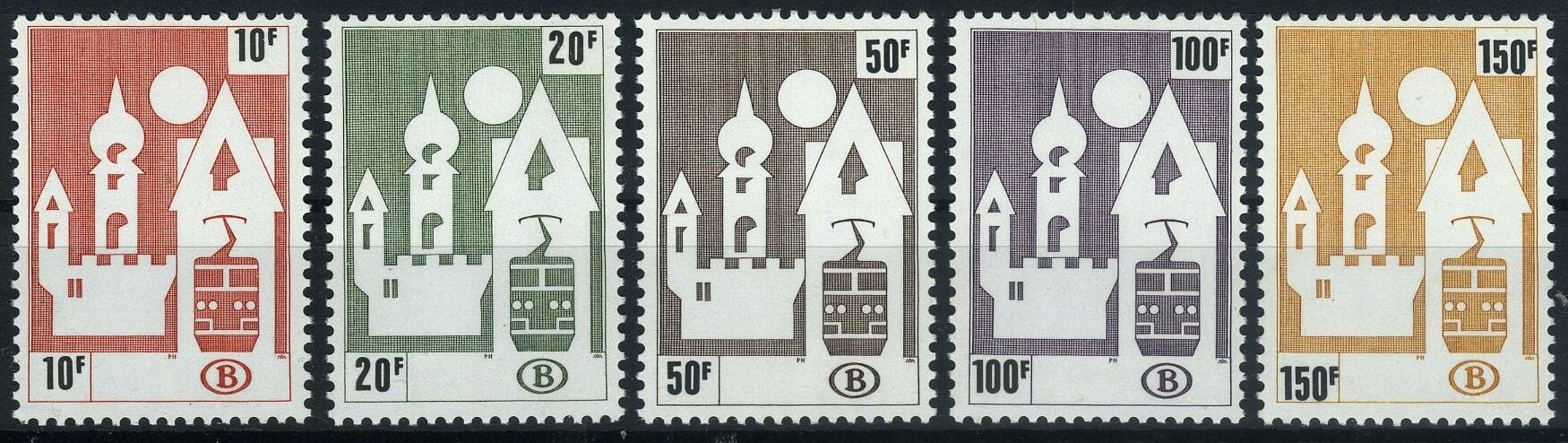 Koleksiyon Pulları,1987 Belçika,Takse Serisi,Bel-8