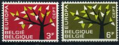 Koleksiyon Pulları,1962 Europa CEPT,2 Pulluk Damgasuız-Bel-9
