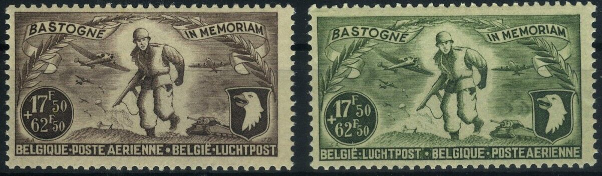 Koleksiyon Pulları,1946 Belçika, Bastogne Savunması,2 Pul,Bel-11