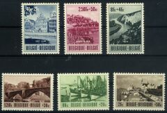 Koleksiyon Pulları,1953 Belçika,Turistik Tesisler,6 Pulluk Damgasız,Bel-12