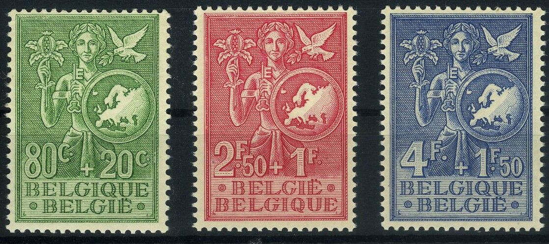 Koleksiyon Pulları,1953 Belçika Geçlik Ofisi,3 Pul Damgasız,Bel-14