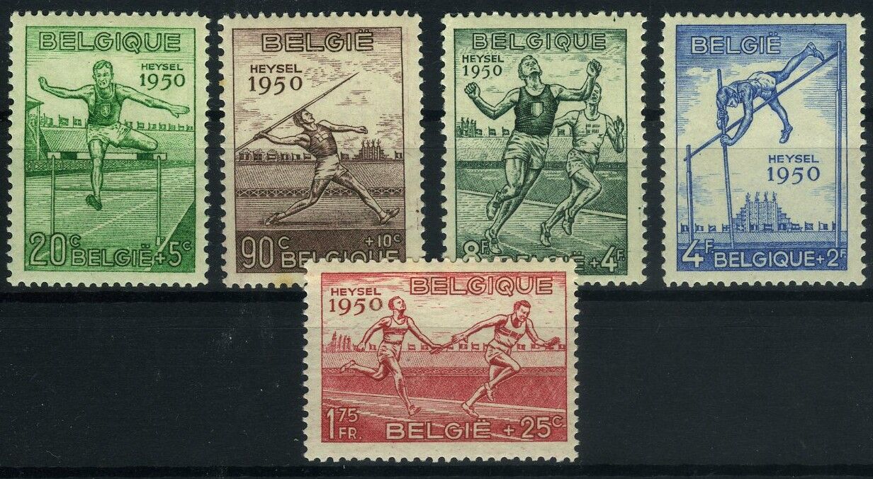 Koleksiyon Pulları,1950 Avrupa Atletizm Yarışması,5 Pul,Bel-15