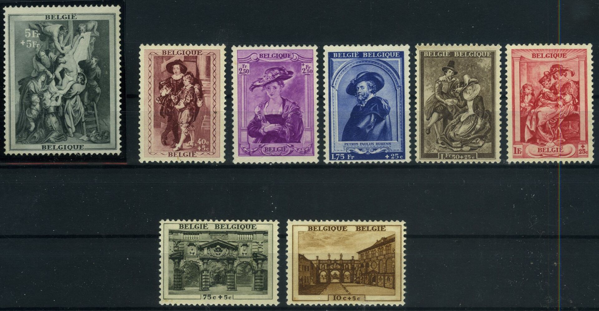 Koleksiyon Pulları,1939 Rubens'in Evinin Onarımı,8 Pulluk Tam Seri,Bel-23