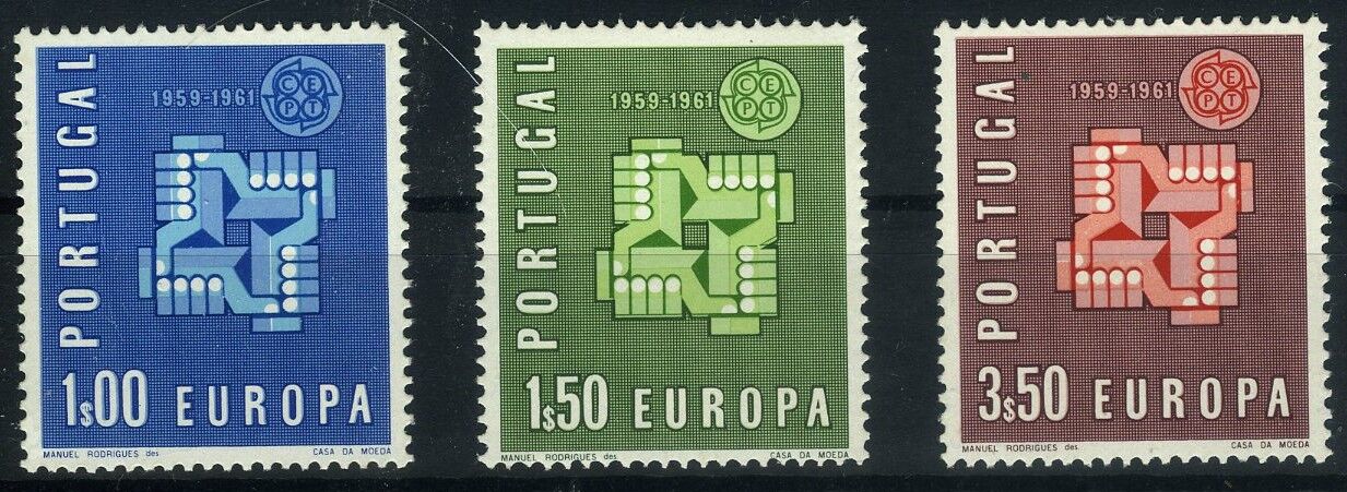 Koleksiyon Pulları,1961 Europa CEPT,3 Pulluk Damgasız Tam Seri,EC-7