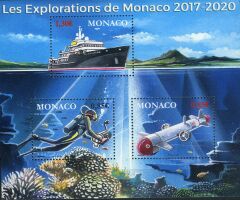Koleksiyon Pulu, Monaco Keşifler Özel Blok,Damgasız-J.Stamps-198