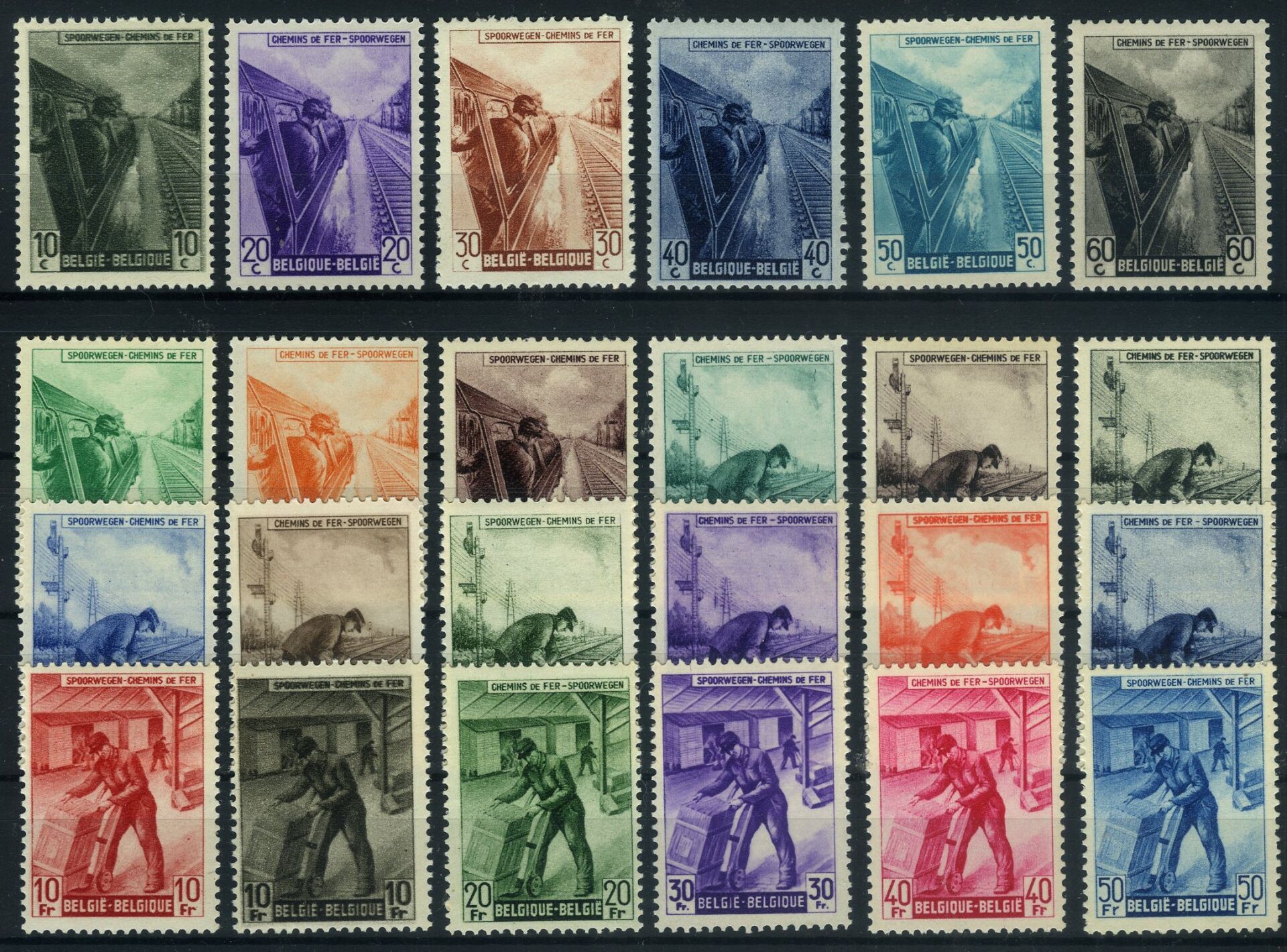 Koleksiyon Pulları,1945/46 Demiryolları Koli Posta Pulları,24 Pul,Bel-34