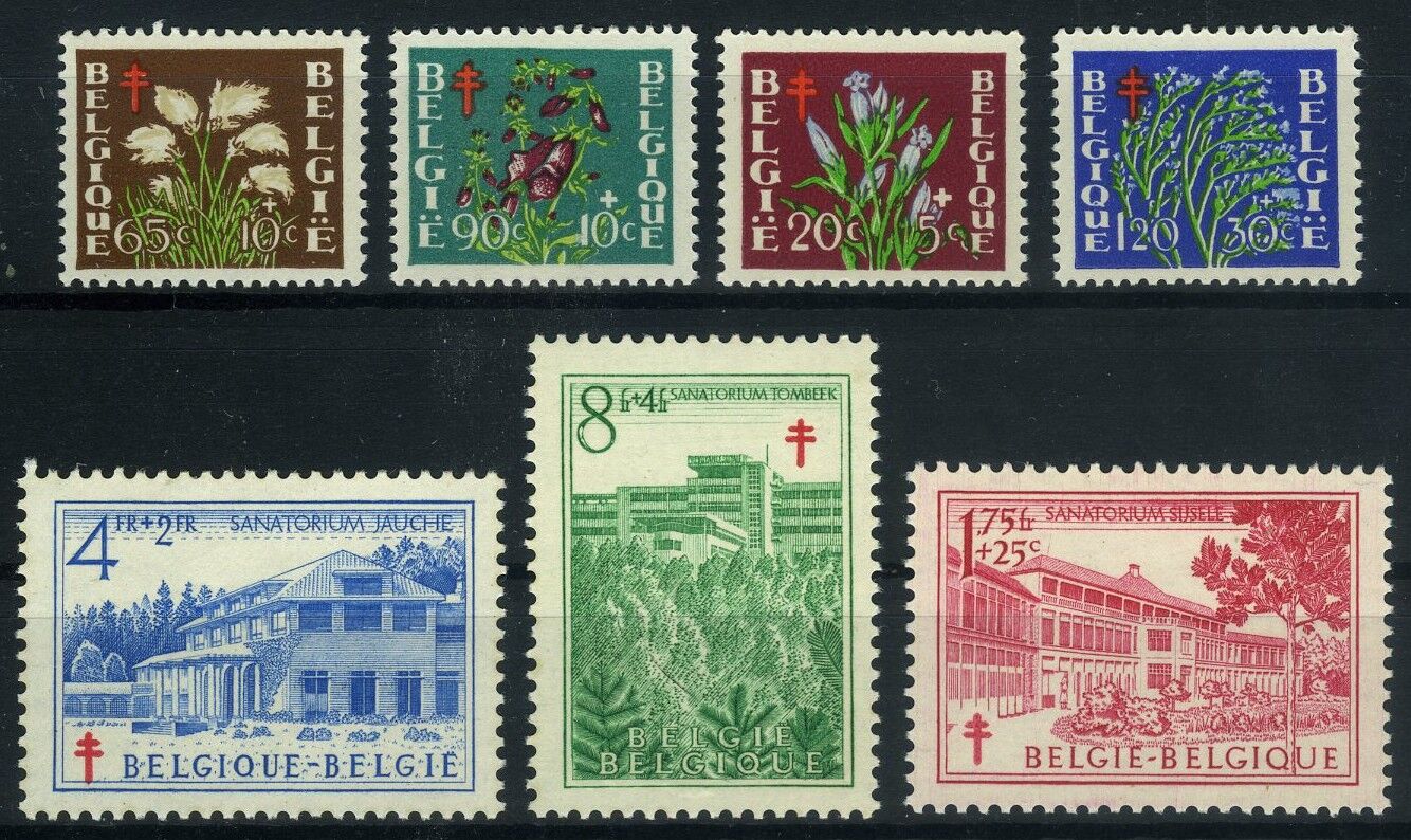 Koleksiyon Pulları,1950 BELÇİKA,7 Pulluk Damgasız Tam Seri,Bel-37