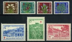 Koleksiyon Pulları,1950 BELÇİKA,7 Pulluk Damgasız Tam Seri,Bel-37