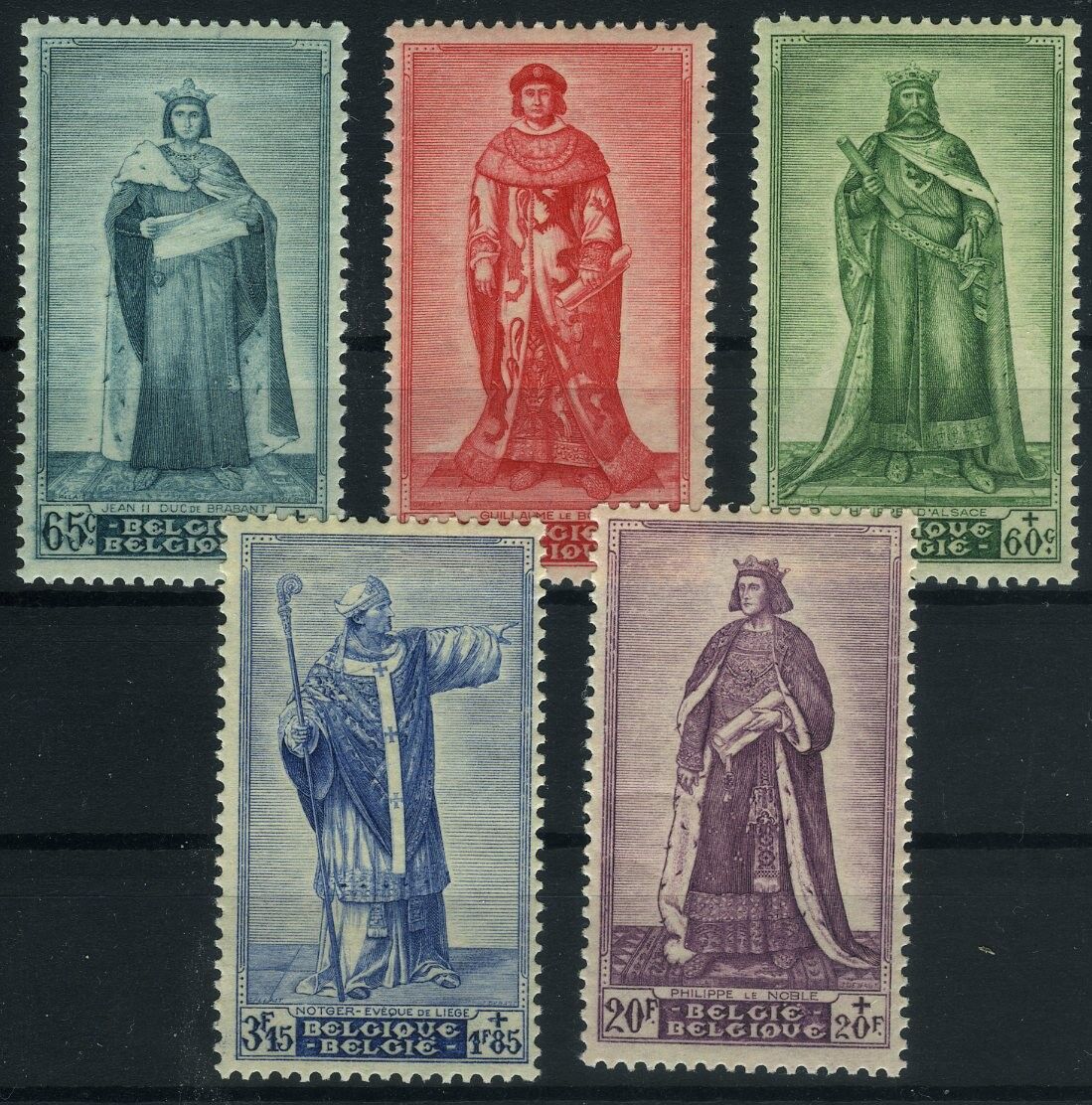 Koleksiyon Pulları,1947 Belçika,5 Pulluk Damgasız Tam seri,Bel-38