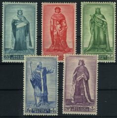 Koleksiyon Pulları,1947 Belçika,5 Pulluk Damgasız Tam seri,Bel-38