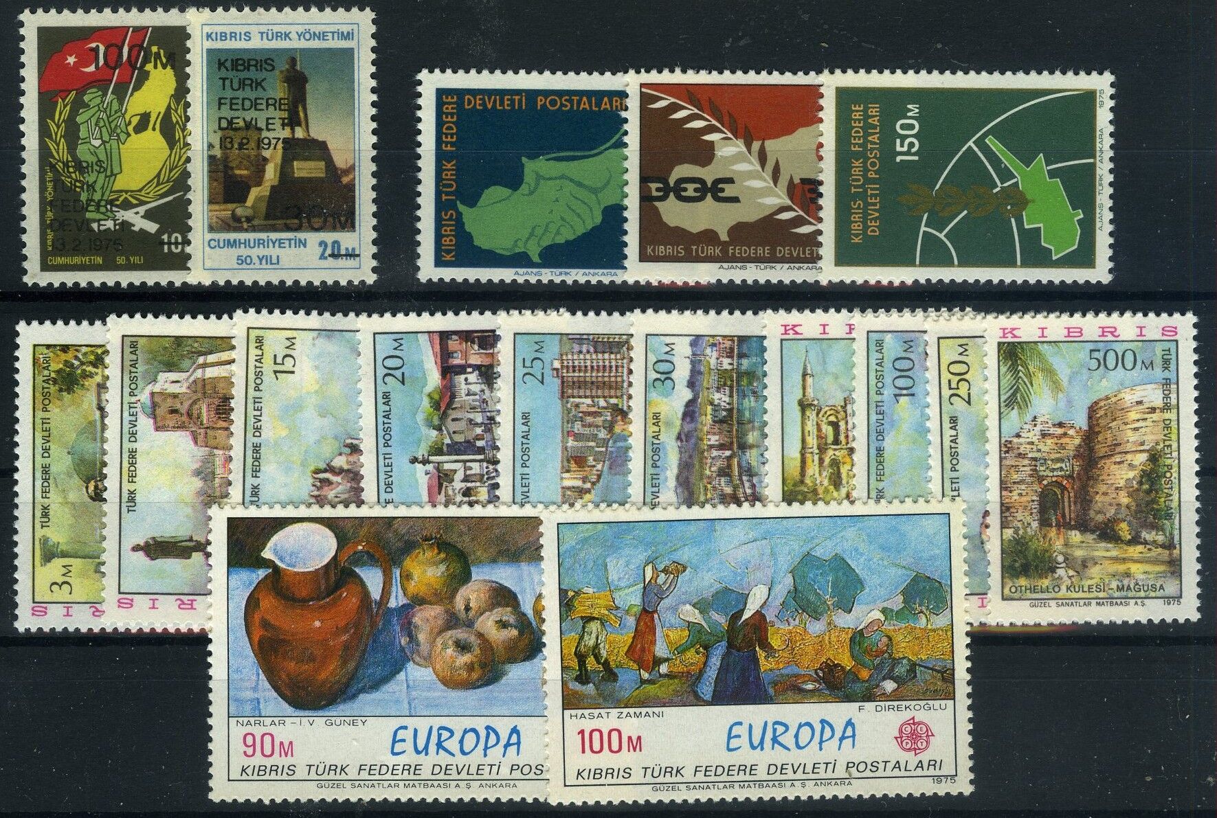 Koleksiyon Pulları,1975 KKTC Yıl Seti,KKTC-2