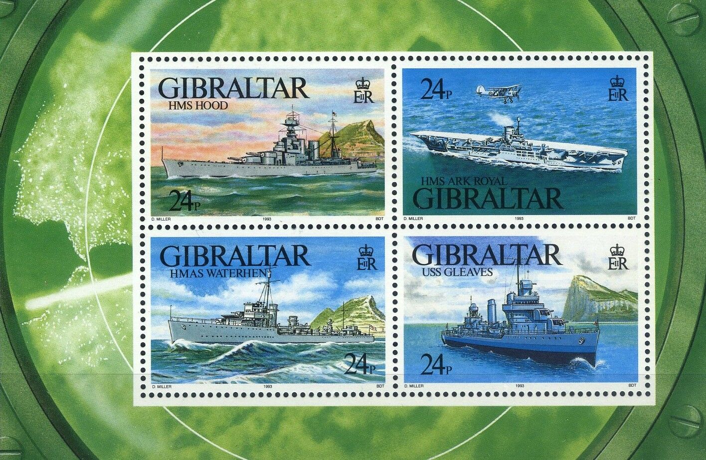 Koleksiyon Pulları,1993 Savaş Gemileri, Özel Blok,Damgasız,Gib-8