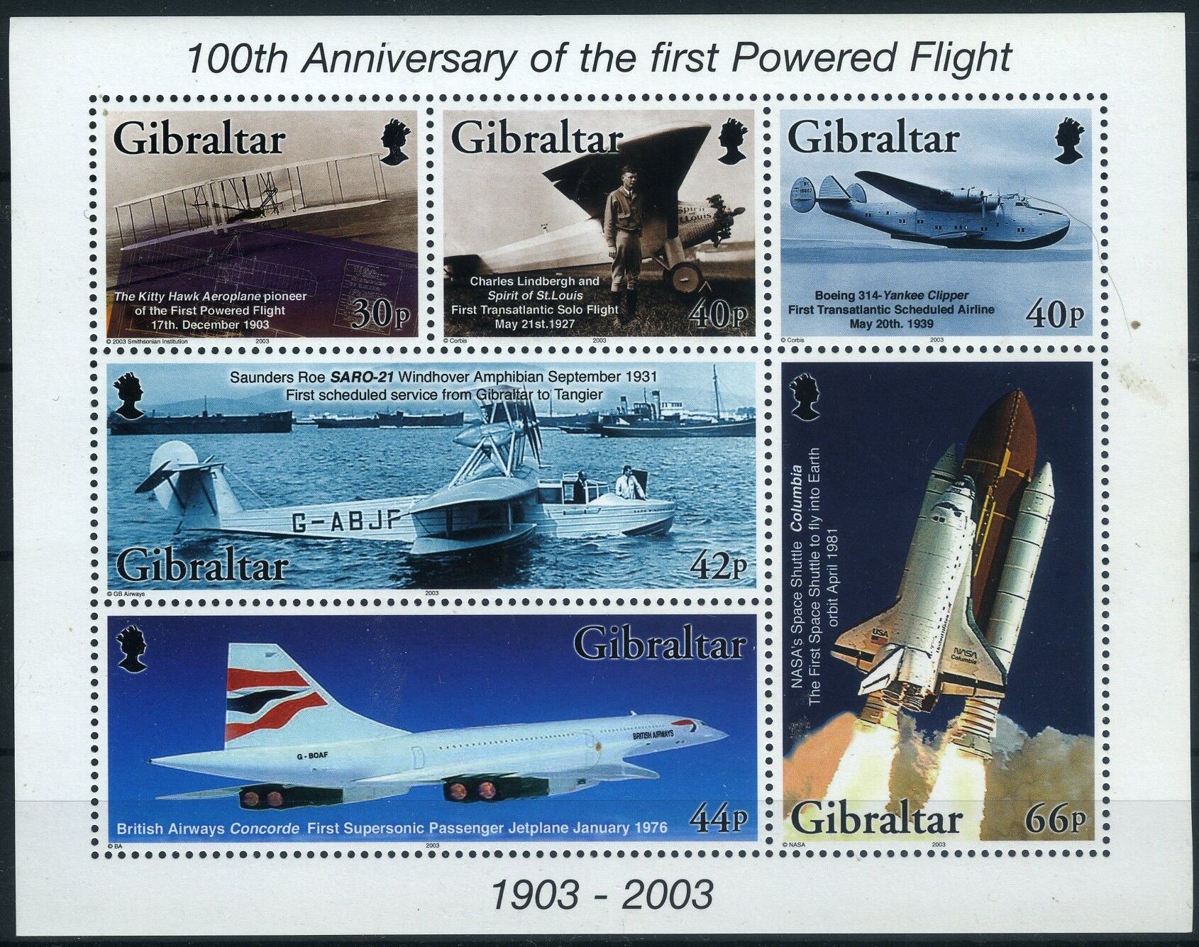Koleksiyon Pulları,2003 Gibraltar,Özel Blok,Damgasız,Gib-13