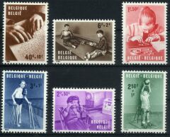 Koleksiyon Pulları,1962 BELÇİKA, 6 Pulluk Damgasız Tam Seri,Bel-48