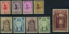 Koleksiyon Pulları,Belçika,1932,9 Pulluk Damgasız Seri,Bel-49