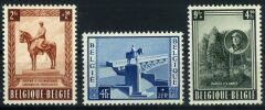 Koleksiyon Pulları,1954 BELÇİKA,3 Pulluk Damgasız Tam Seri,Bel-51