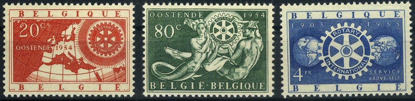 Koleksiyon Pulları,1954 Belçika,3 Pulluk Damgasız Seri,Bel-58