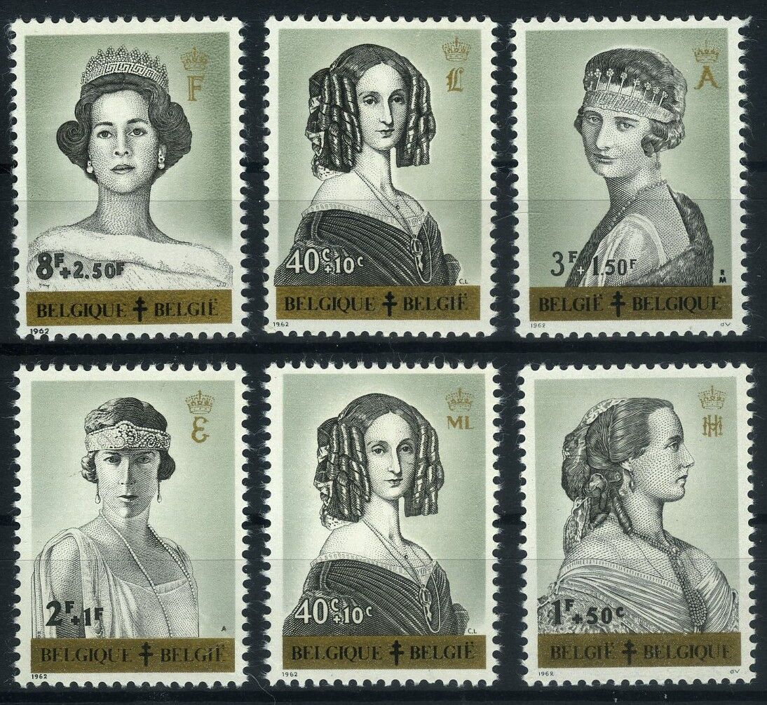 Koleksiyon Pulları, 1962 BELÇİKA,6 Pulluk Damgasız Tam Seri,Bel-62