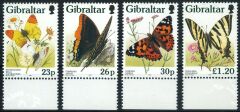 Koleksiyon Pulları, 1997 GİBRALTAR,Kelebekler,4 Pul,Damgasız,Gib-15