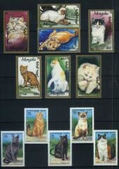 Koleksiyon Pulları,Kedi Pulları Koleksiyonu,Damgasız,Cats-1
