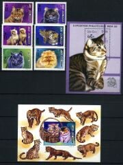 Koleksiyon Pulları,Kedi Pulları Koleksiyonu,Damgasız,Cats-1