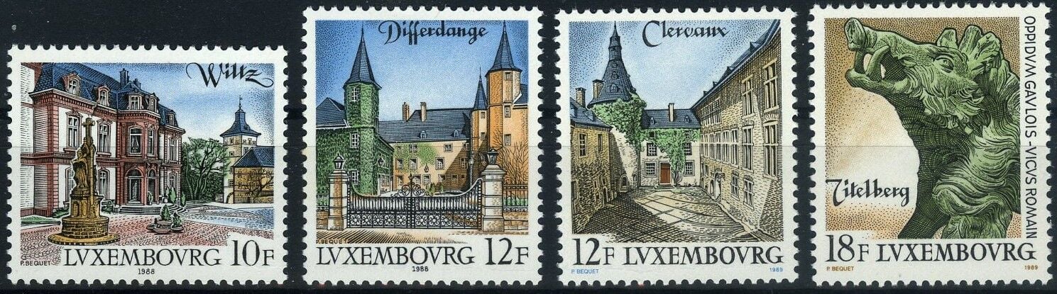 Koleksiyon Pulları,1989 2'şer pulluk 2 ayrı Seri,Lüksenburg,Lüx-1989