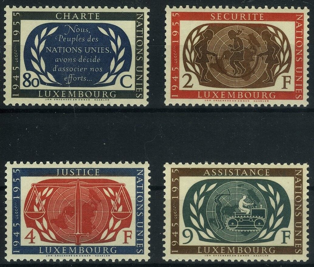 Koleksiyon Pulları, 1955 Lüksenburg,4 Pulluk Tam Seri, Lüx-38