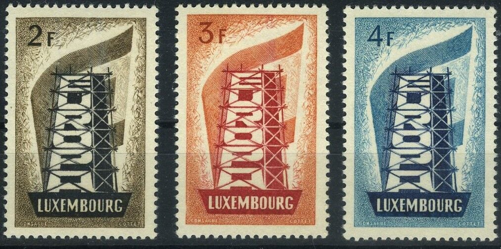 Koleksiyon Pulları, 1956 Europa-CEPT,3 Pulluk Damgasız Tam Seri,Lüx-42