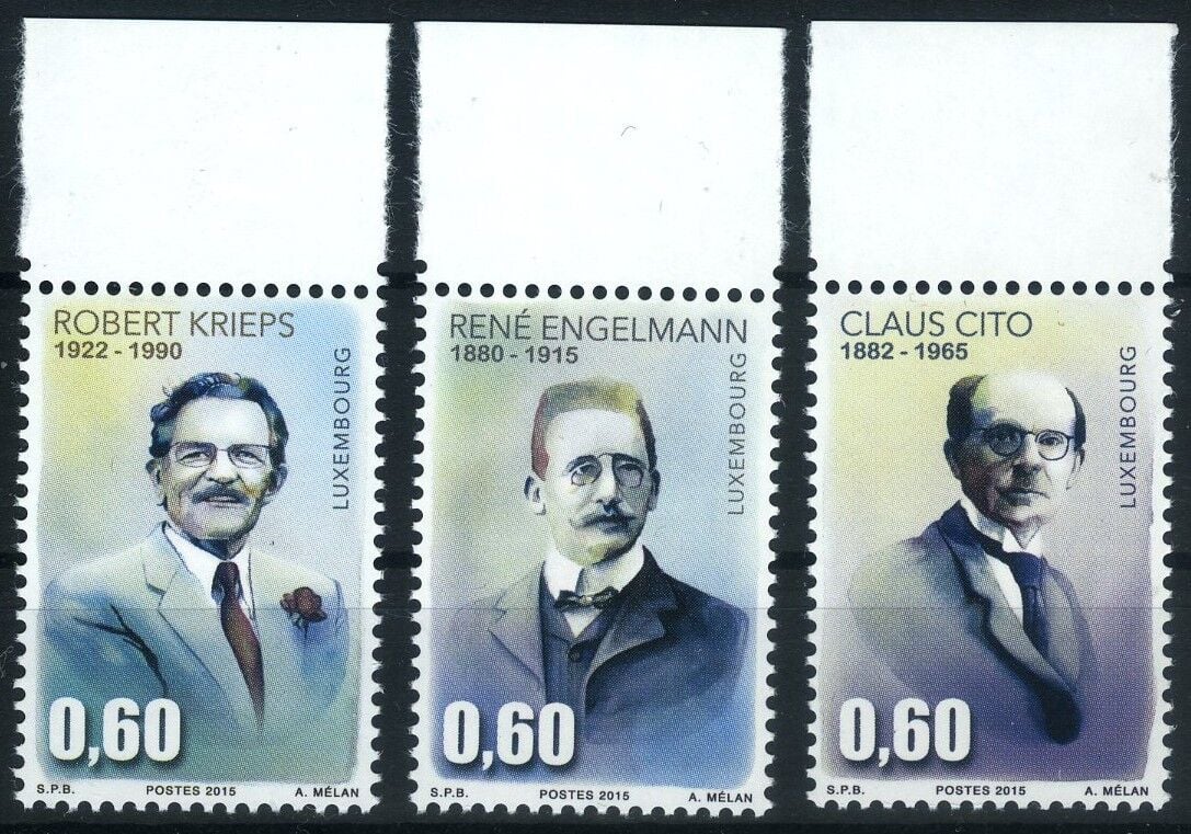 Koleksiyon Pulları,2015 Lüksenburg, 3 Pul, Damgasız,Tam Seri,Lüx-46